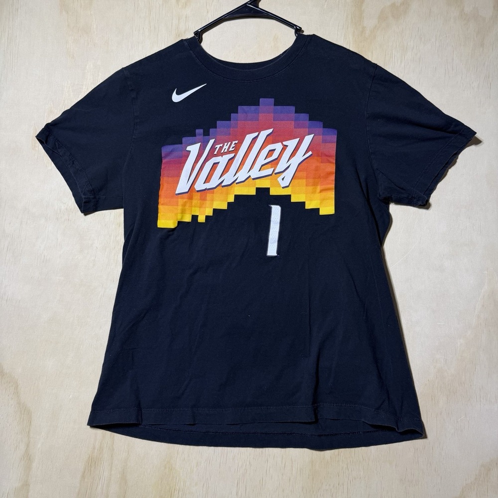 Nike Devin Booker Phoenix Suns The Valley #1 T Shirt Men's Large NBA Black